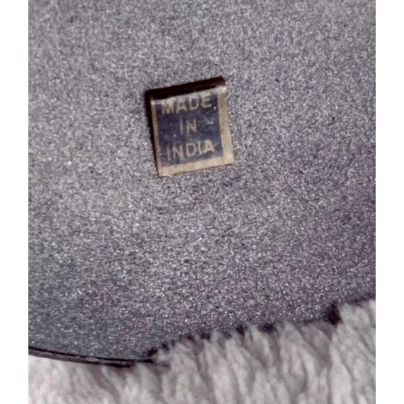 Candle Holder Stick Hand Blown Glass Forest Green Metal Gray India Boho Decor 7" - Picture 8 of 11